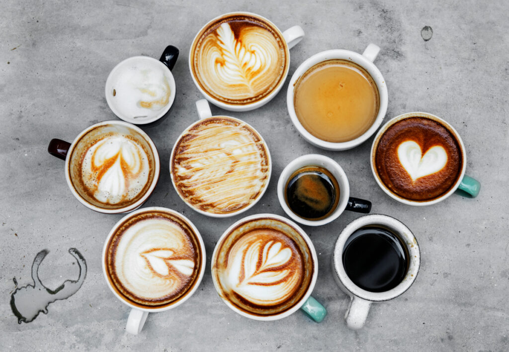 vista de varios cafés para ilustrar los cafés de especialidad